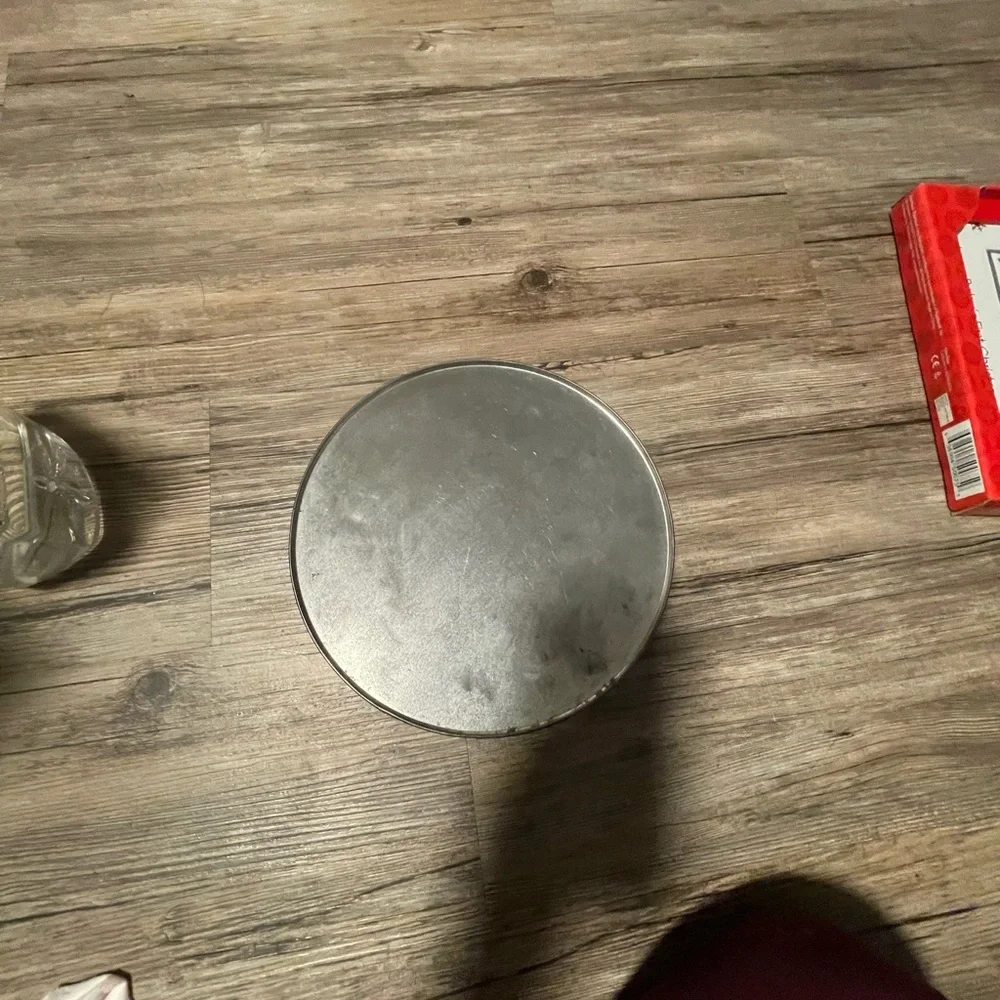 Decorative Round Vintage Metal Tin with Geese